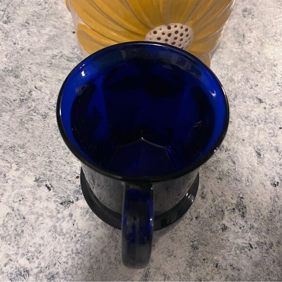 Cobalt blue eight panel promotional coffee mug vintage made in USA - Picture 4 of 8